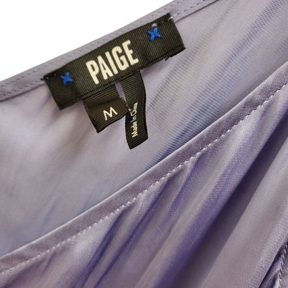 Paige Ruffle Sleeve Bodysuit Top Blouse Lavender Purple V-Neck Medium - Picture 3 of 9